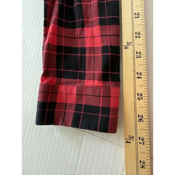 HUGO BOSS Red Black Plaid Button Front Shirt Men’s L Slim Fit Dark Academia - Picture 10 of 10